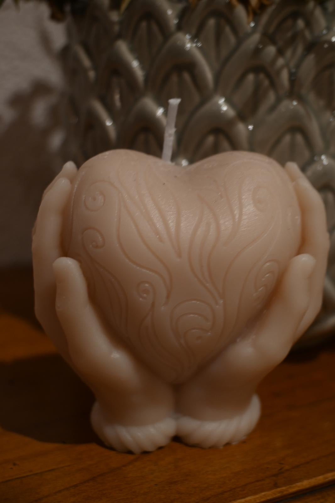Heart in Hands Candle